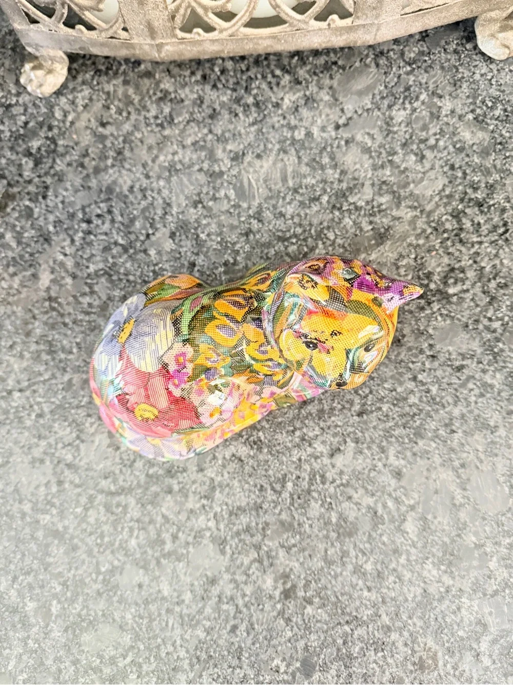 Vintage Joan Baker Patchwork Porcelain Cat
